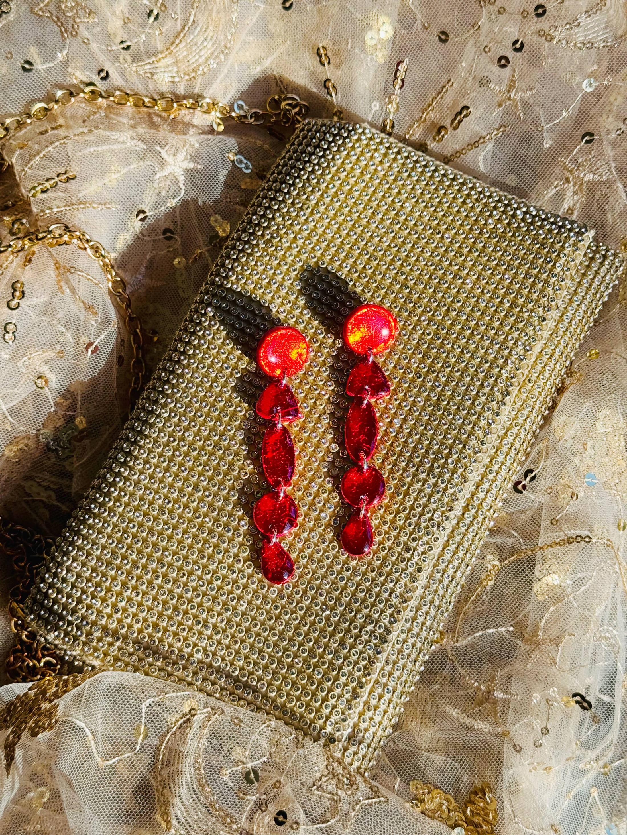 Ruby Red Metallic Drops