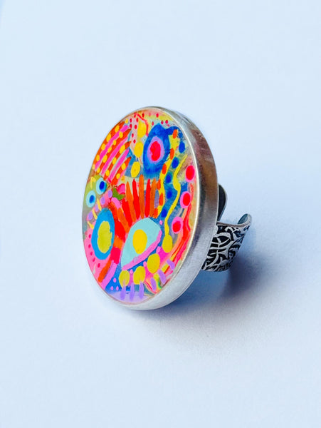 Painted Clay Adjustable Ring