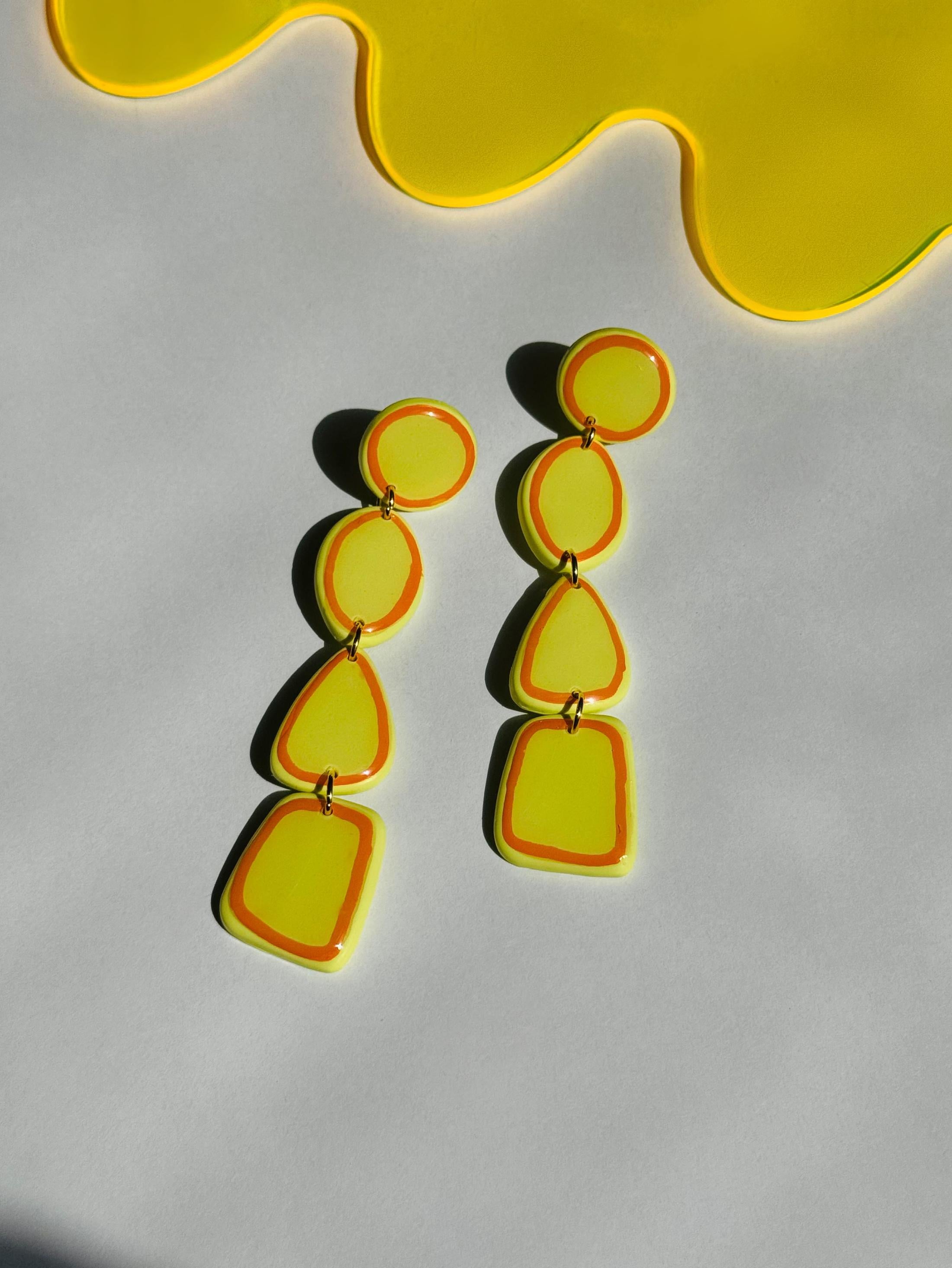 Yellow and Orange Outlined Dangles