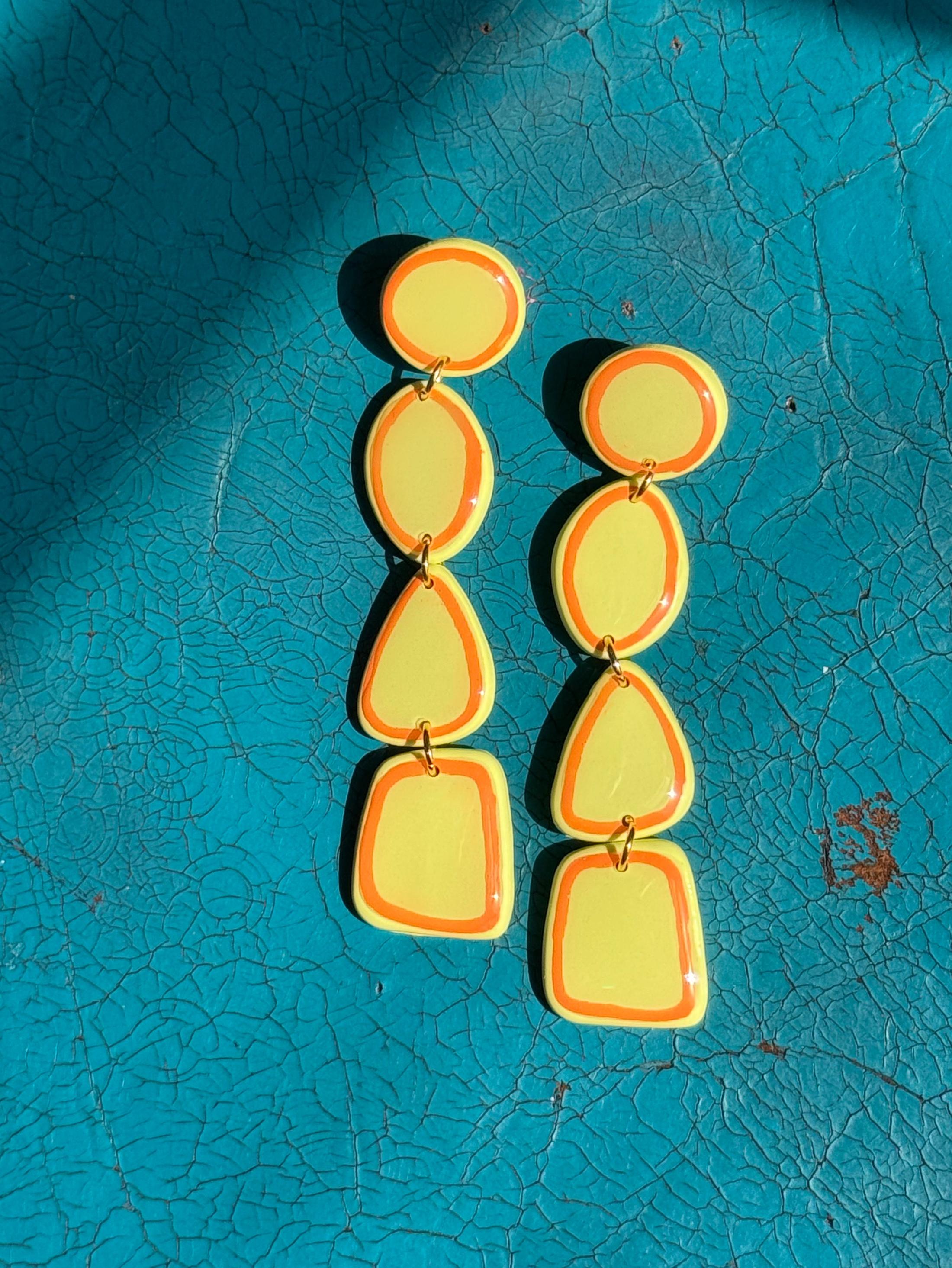 Yellow and Orange Outlined Dangles