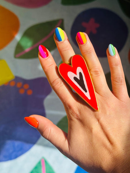 Large Heart Ring Gold