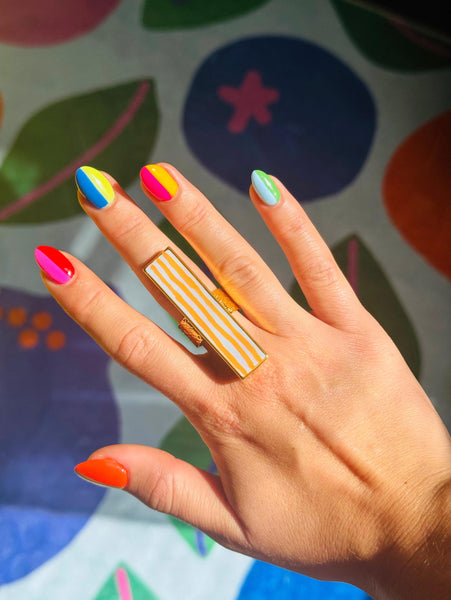 Railcar Rectangle Ring Gold