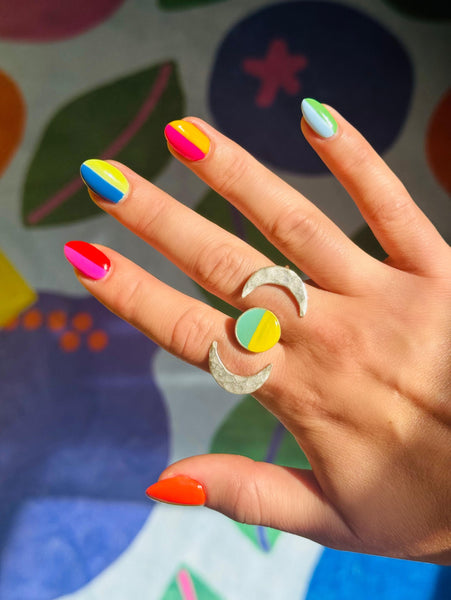 Double Crescent Ring Silver