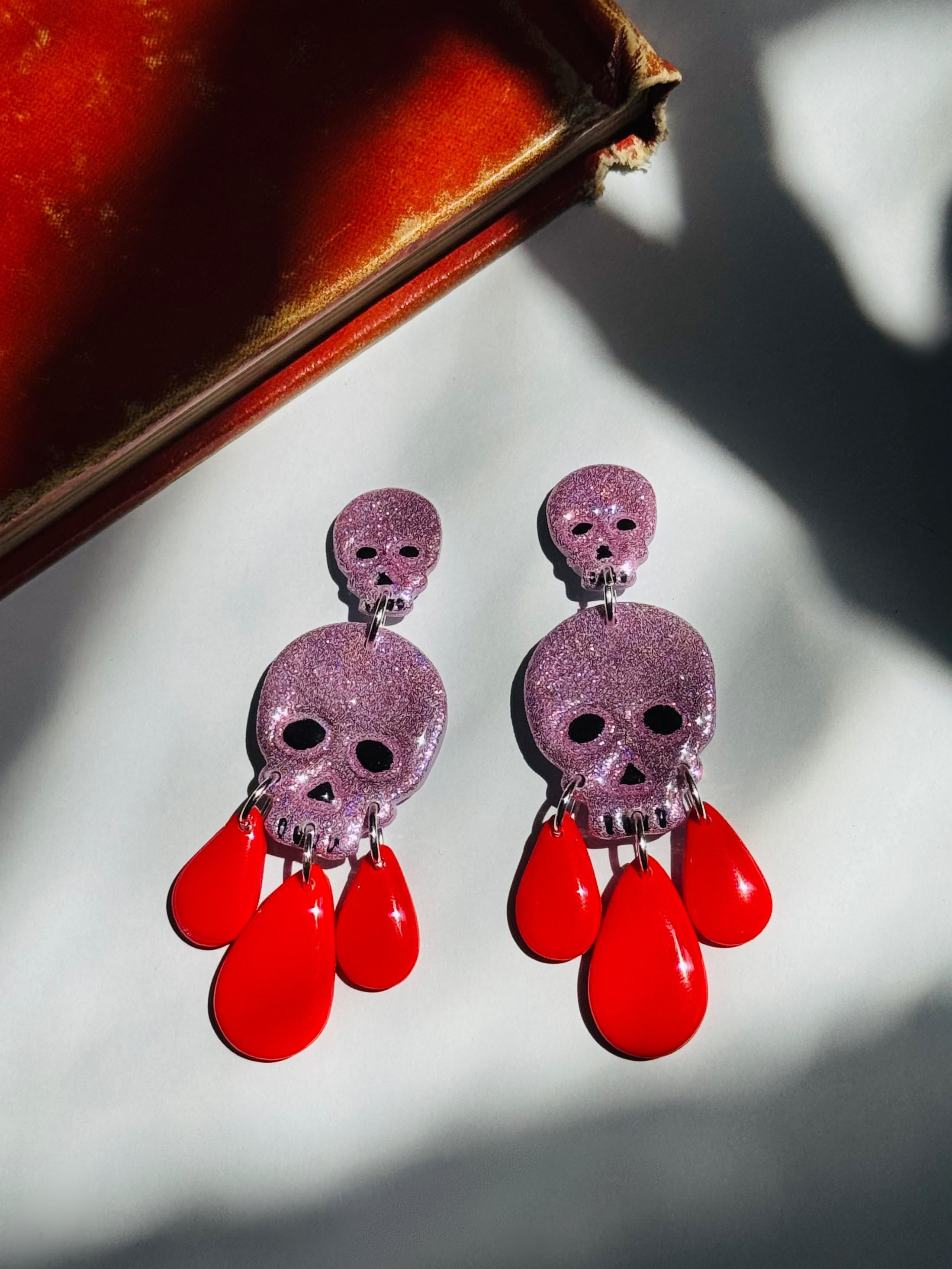 Purple Sparkly Skulls