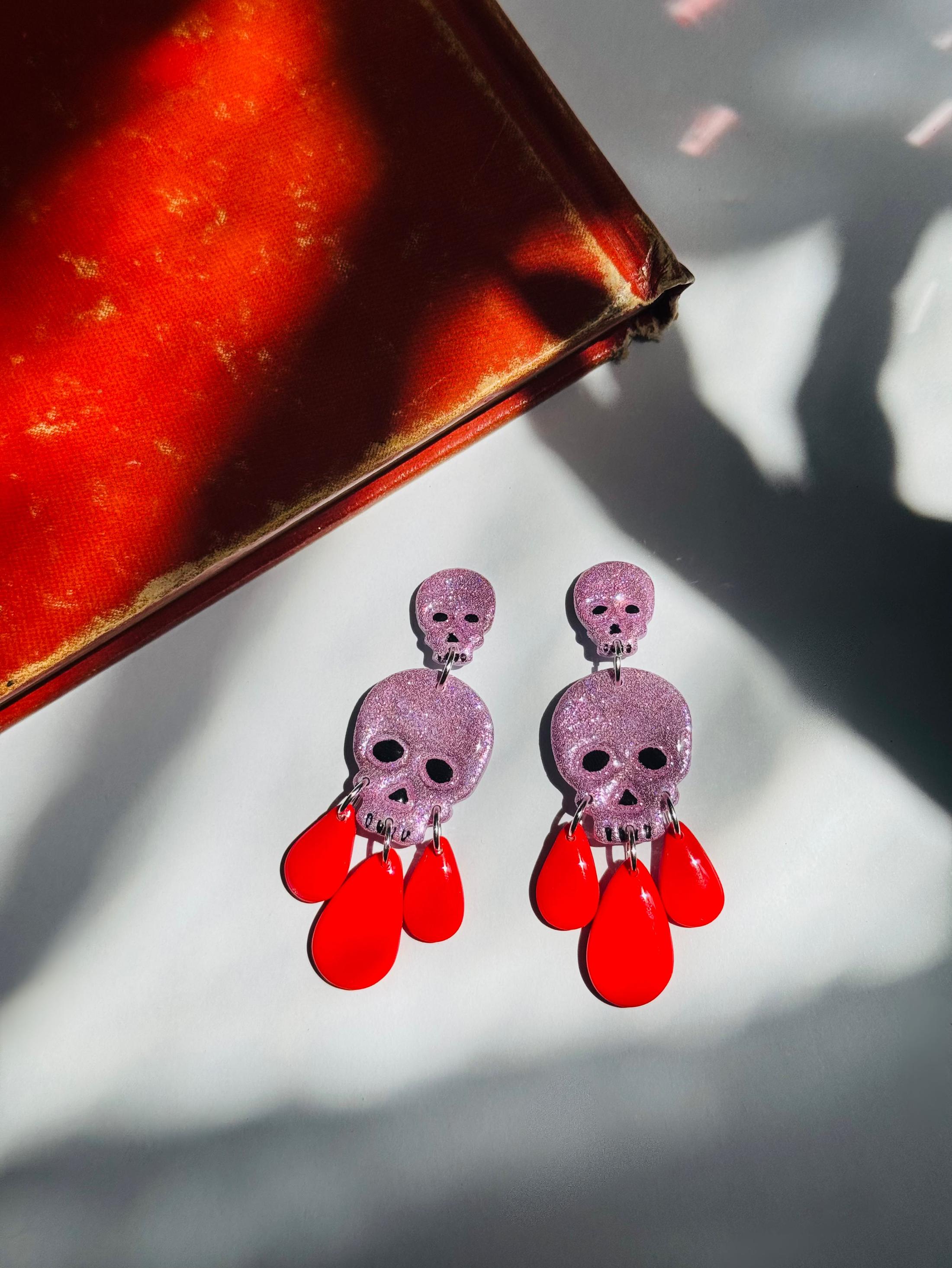 Purple Sparkly Skulls