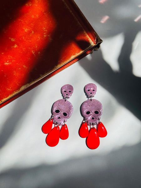 Purple Sparkly Skulls