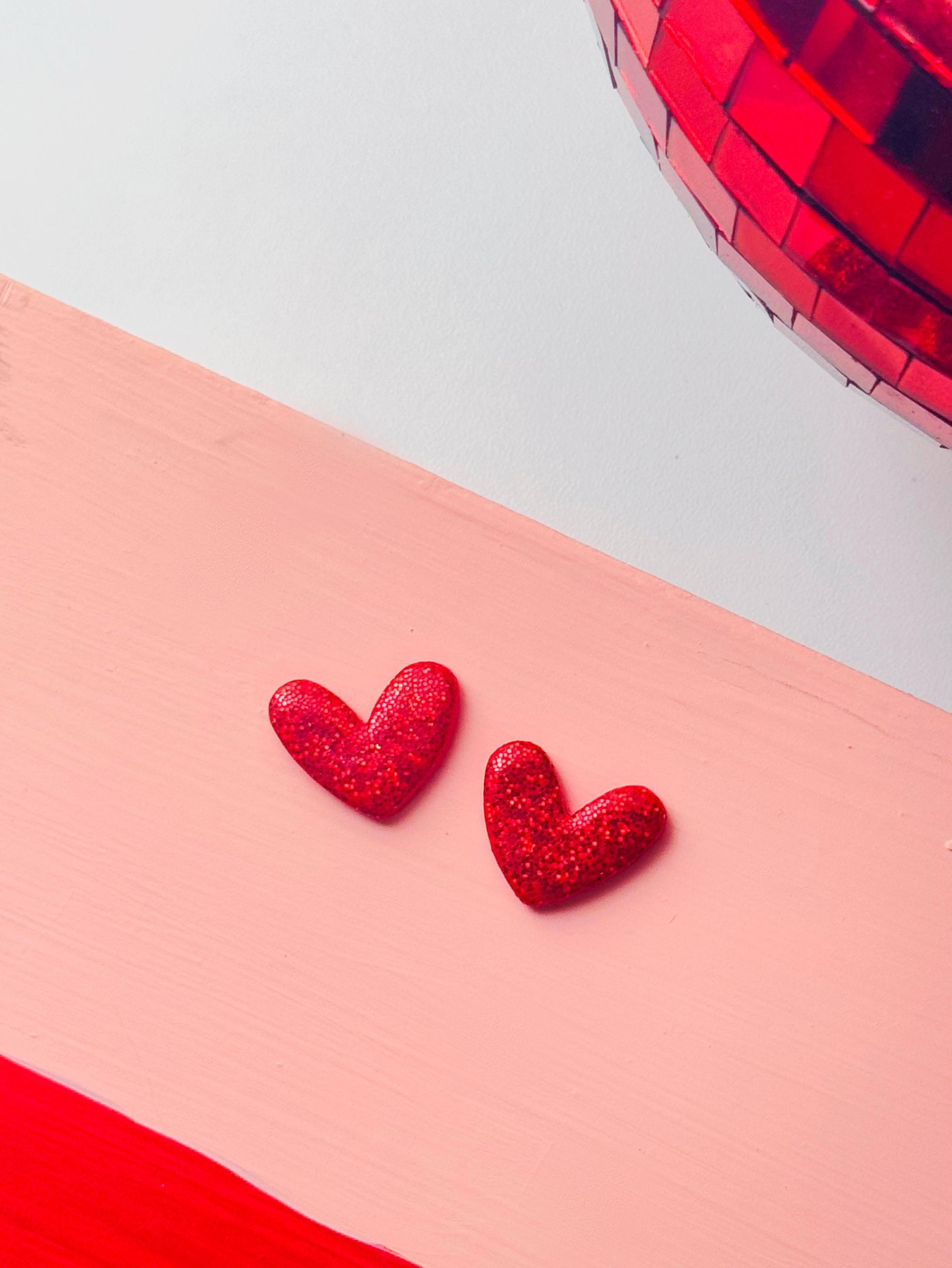 Red Heart Studs