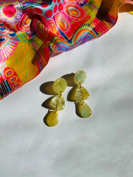 Peridot Sea-glass Tri-Dangles