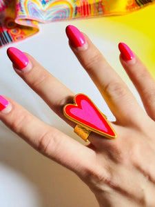 Red & Pink Heart RIng