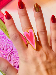 Pink & Red Heart Ring