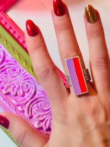 Purple & Red Stripe Ring