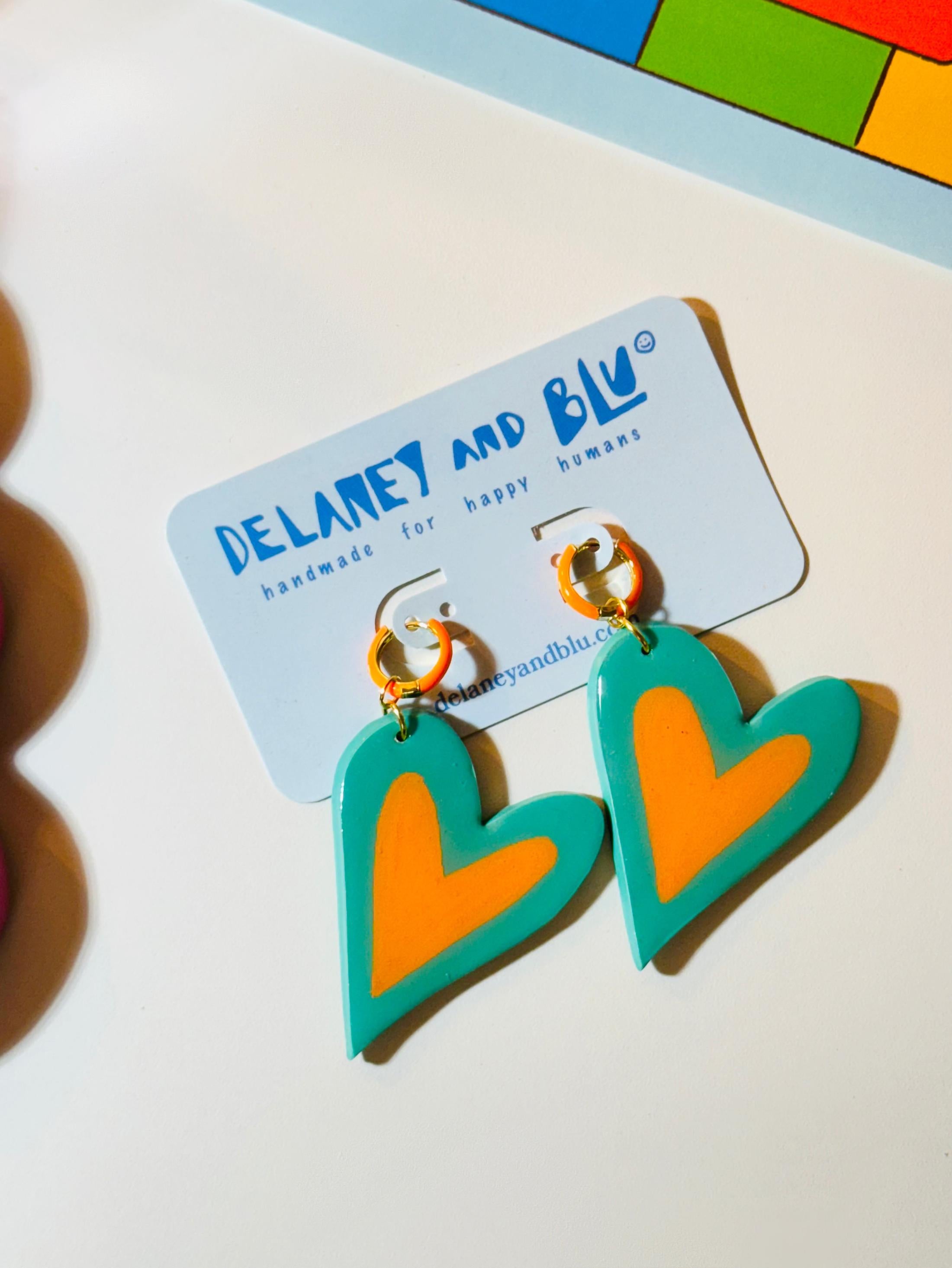 Teal & Orange Hearts