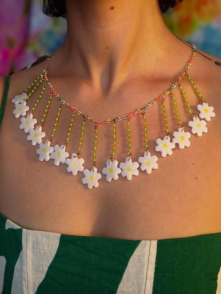 Beaded Daisy Necklace