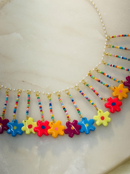 Beaded Floral Necklace